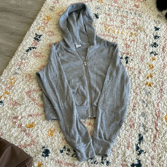 Aritzia// TNA Waffle Zip Hoodie - Picture 5 of 6